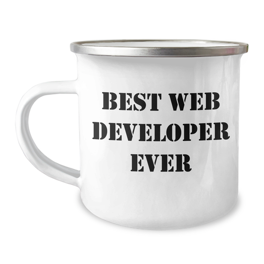 Funny Web Developer Gifts from Friends, Best Web Developer Ever Camping Mug for Graduation, Unique Web Developer Graduation Gift for Men or Women - Image 1