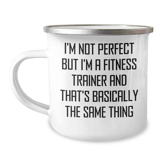 Fitness Trainer Gifts - Funny Quote Camping Mug for Dad's Unique Father's Day, Gifts from Men to Fitness Trainers, Funny Quote Mug, 12 oz Stainless Steel with Enamel Finish - Image 1
