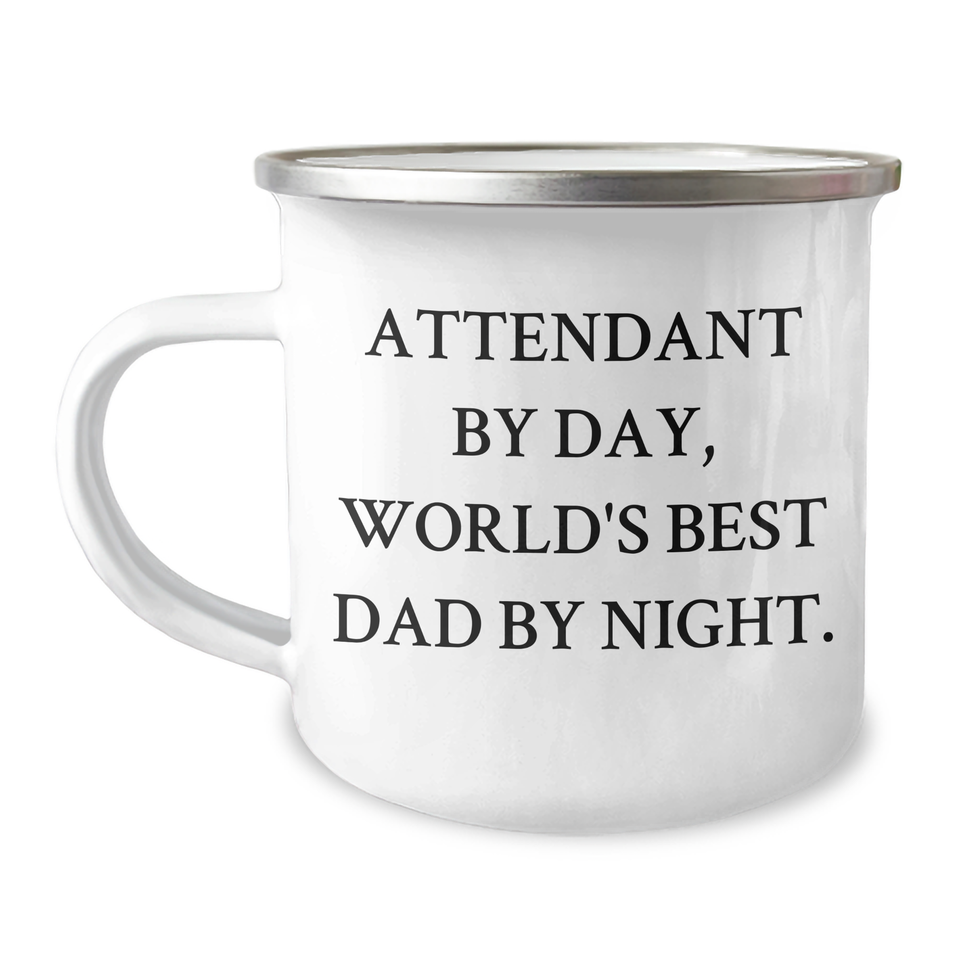 Attendant By Day, World's Best Dad By Night. Funny Camping Mug Gifts from Men to Attendants - Image 1