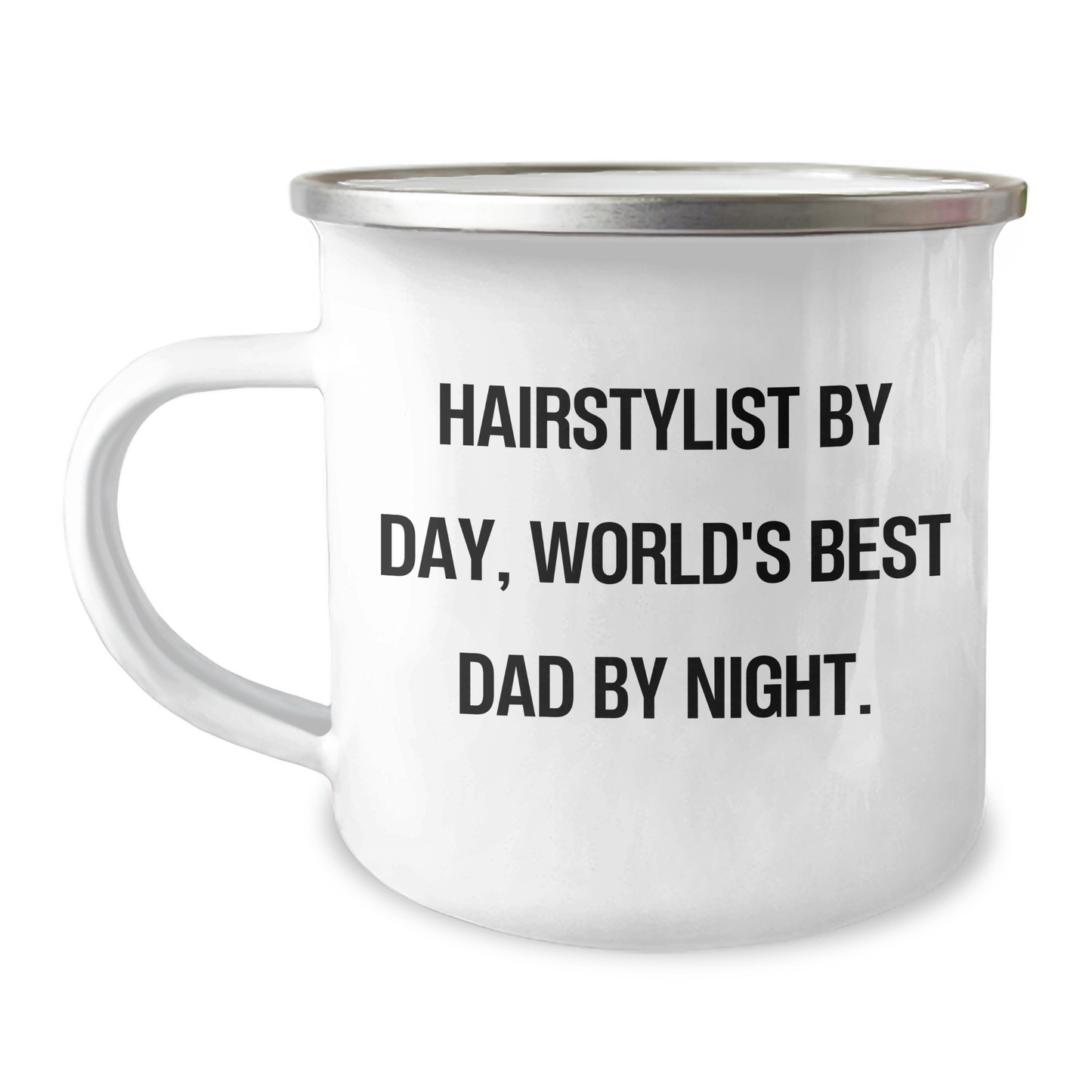 Funny Hairstylist Gifts from Family, Unique Camping Mug for Hairstylist By Day, World's Best Dad By Night - Image 1