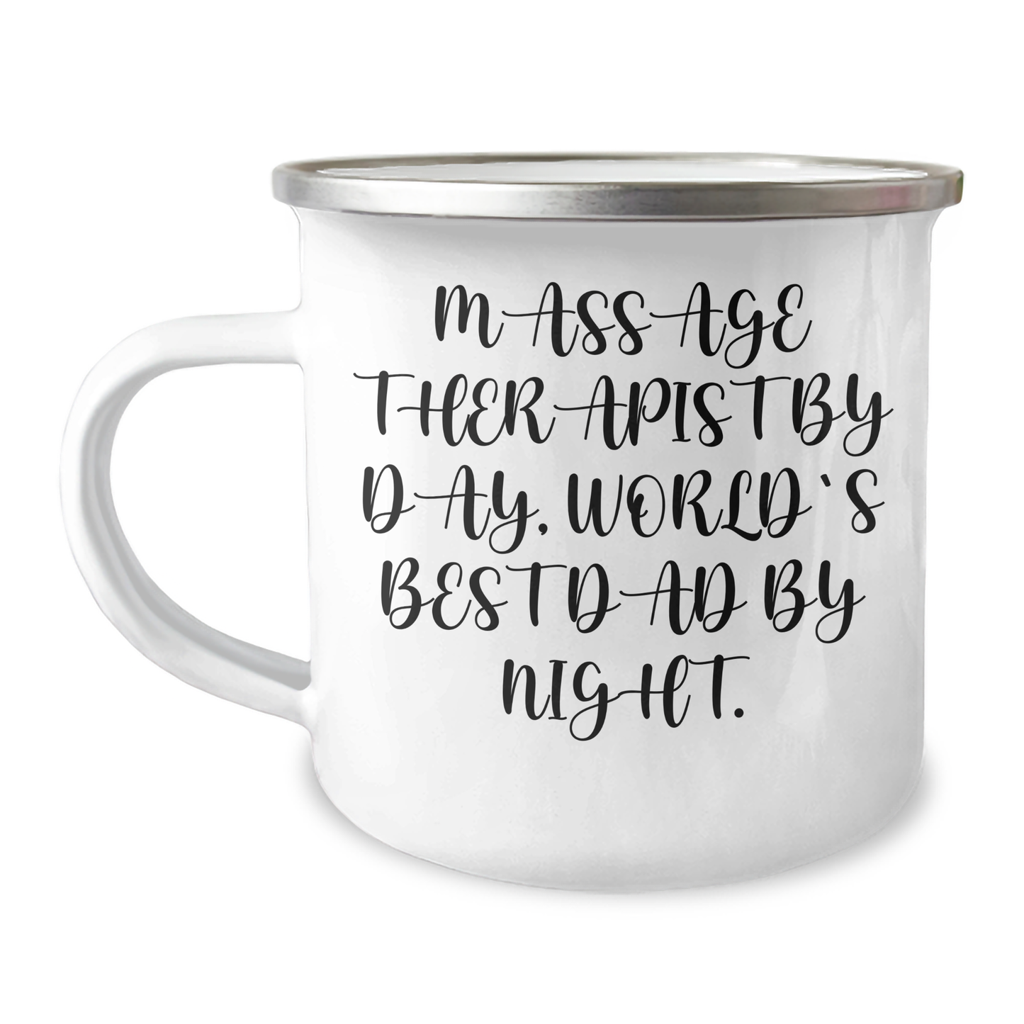 Massage Therapist Gifts from Men, Funny Camping Mug for World's Best Dad By Day - Image 1