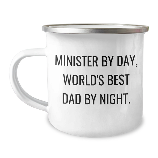 Minister Gifts, Funny Camping Mug for Dad, Father's Day Unique Gifts from Family - Image 1