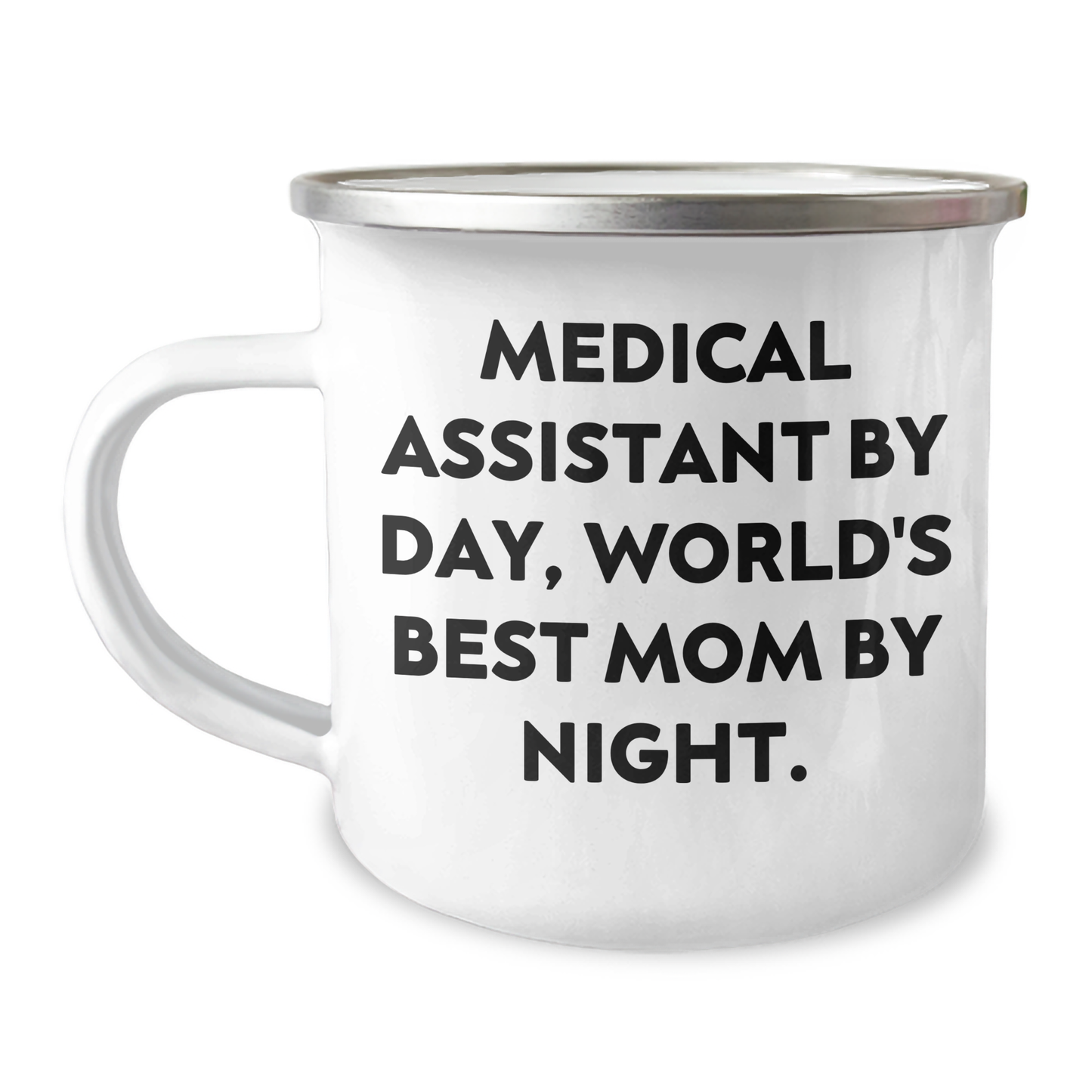 Medical Assistant Gifts from Mom - 'Medical Assistant By Day, World's Best Mom By Night.' Funny Camping Mug for Graduation - Image 1