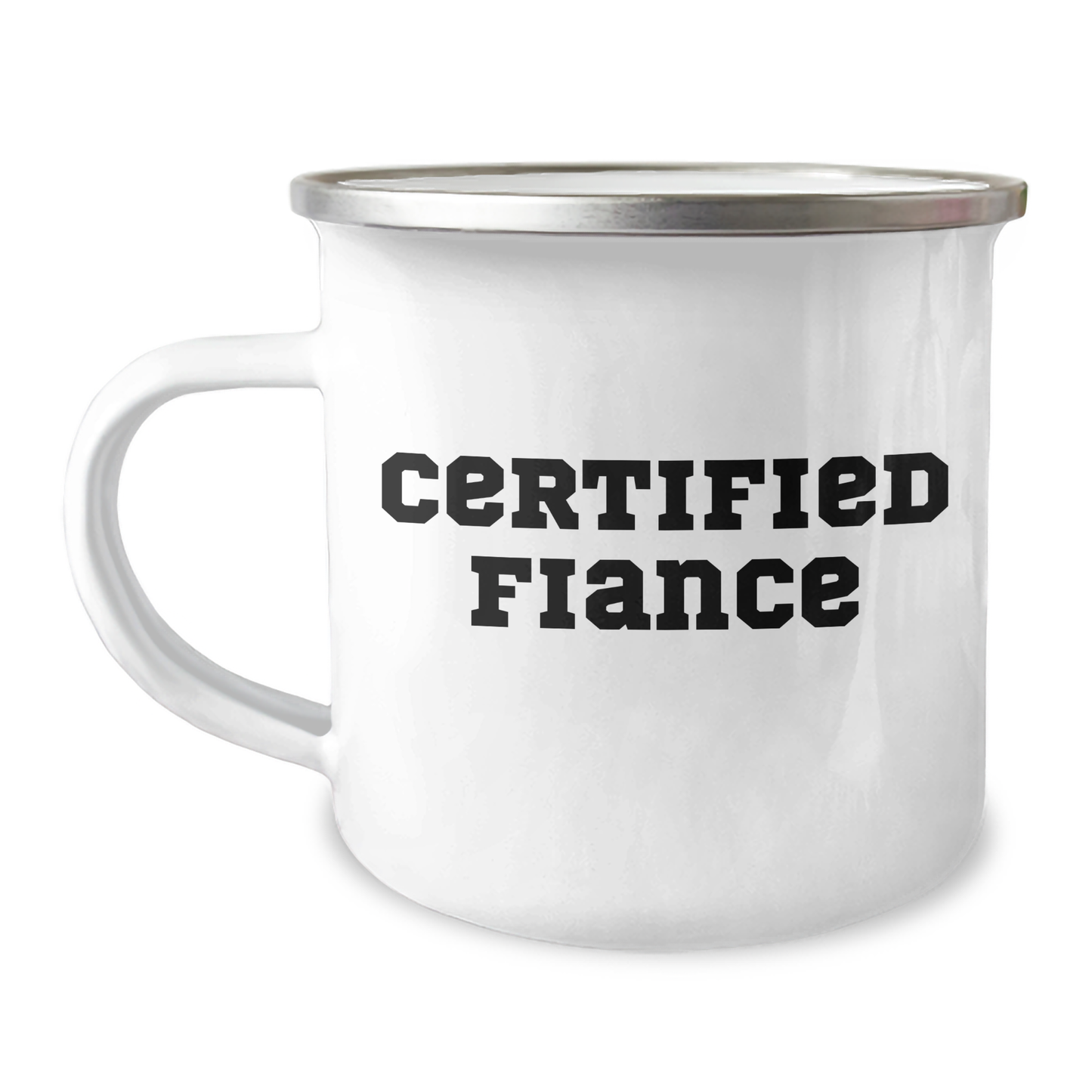 Funny Fiance Gifts: Camping Mug for Him from Friends & Family, Father's Day Unique Gifts, Certified Fiance Quote - Image 1