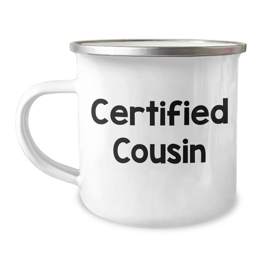 Cousin Camping Mug, Funny Quote Certified Cousin Gifts from Family for Father's Day - Image 1