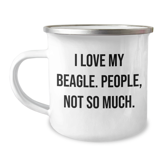 Beagle Dog Lovers Camping Mug, Funny Quote Gifts from Friends for Beagle Dog Owners, Unique Graduation Gifts for Men Women Family - Image 1