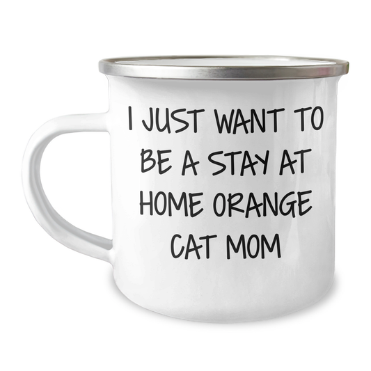 Funny Orange Cat Mom Gifts for Orange Cat Lovers, Orange Cat Camping Mug for Graduation Unique Gifts from Family, Friends, or Coworkers - Image 1