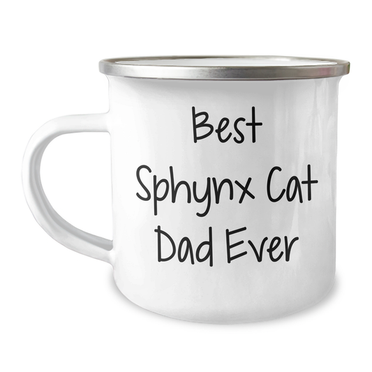 Sphynx Cat Dad Ever Funny Camping Mug Gifts from Family for Dad's Special Day - Image 1