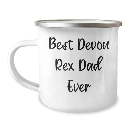 Funny Devon Rex Cat Dad Ever Camping Mug Gifts from Family for Father's Day - Image 1