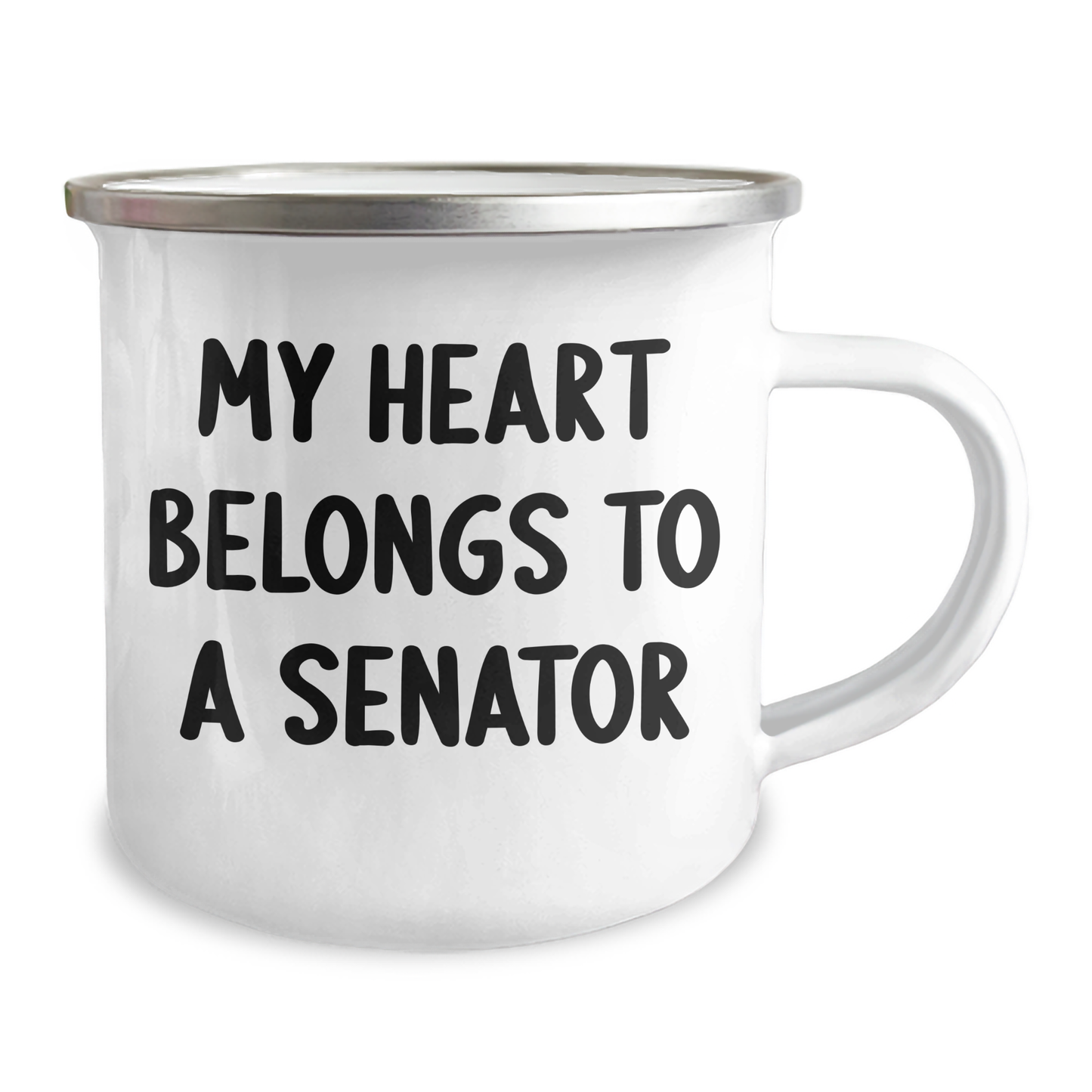 Funny Senator Camping Mug, My Heart Belongs To A Senator, Gifts from Friends to Senator, Unique Graduation Gifts for Senator - Image 2