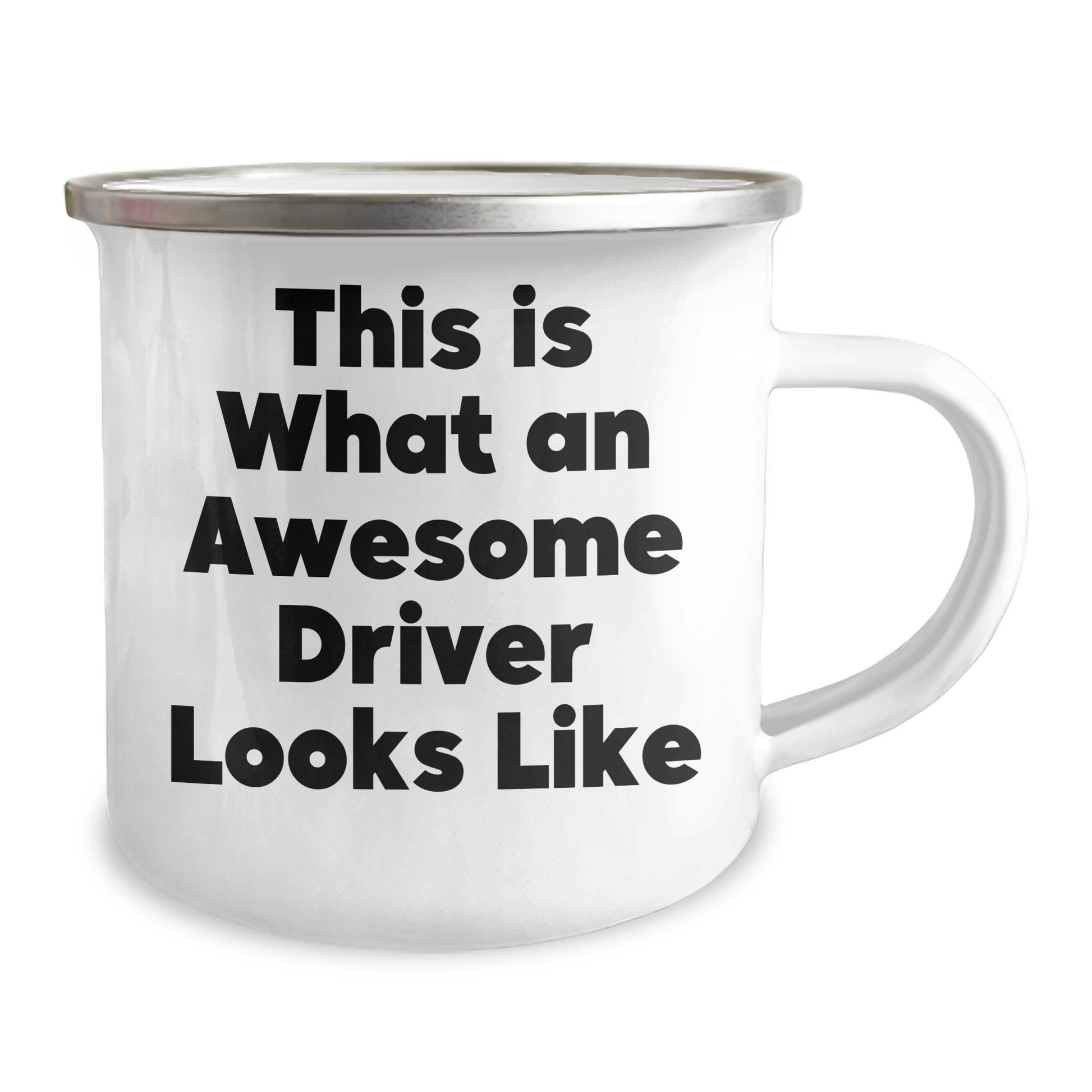 Funny Driver Gifts from Friends to Awesome Driver for Graduation, This Is What An Awesome Driver Looks Like Enamel Camping Mug - Image 2
