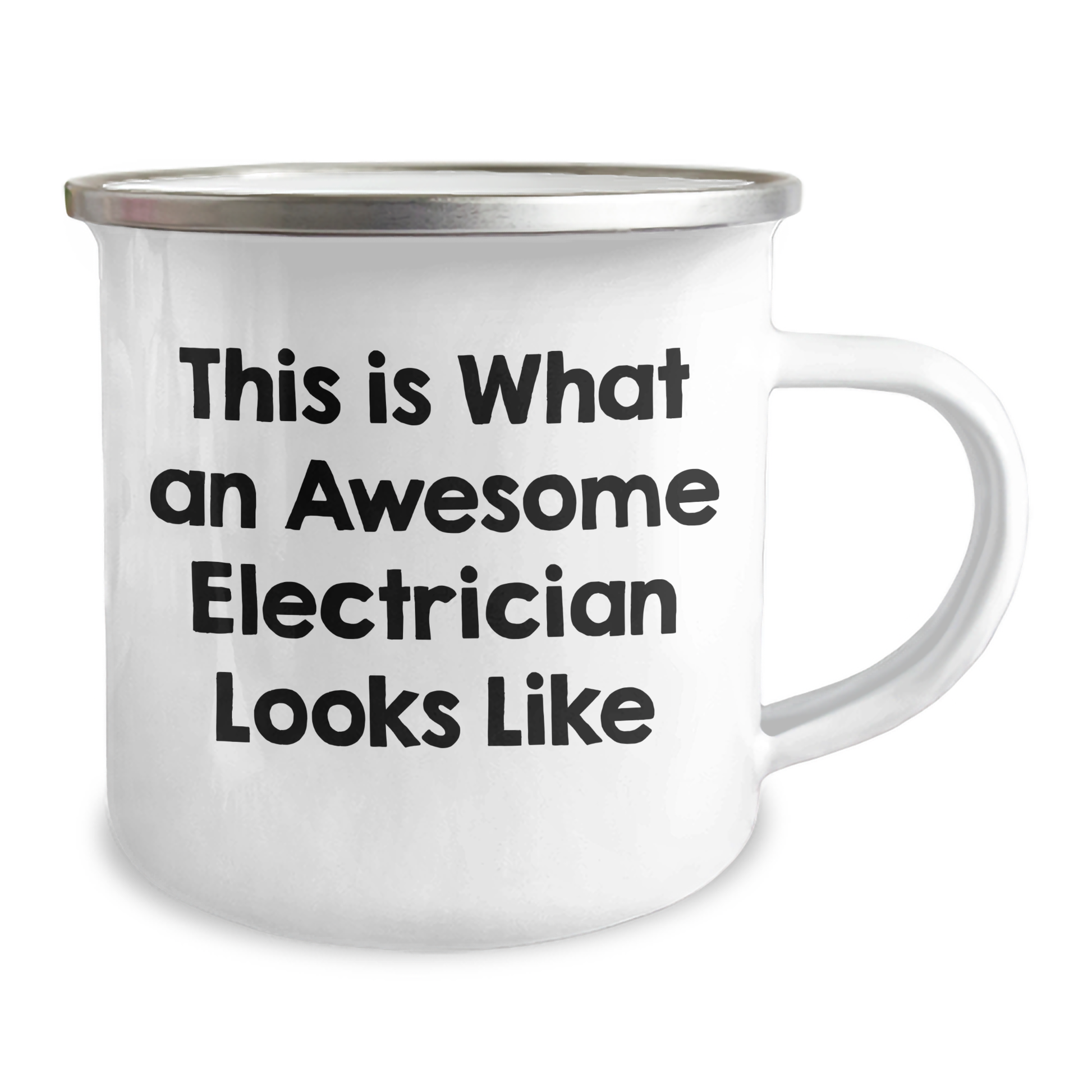 Gifts from Friends and Family, Electrician Appreciation Mug, This Is What An Awesome Electrician Looks Like, 12 oz Stainless Steel Camping Mug - Image 2