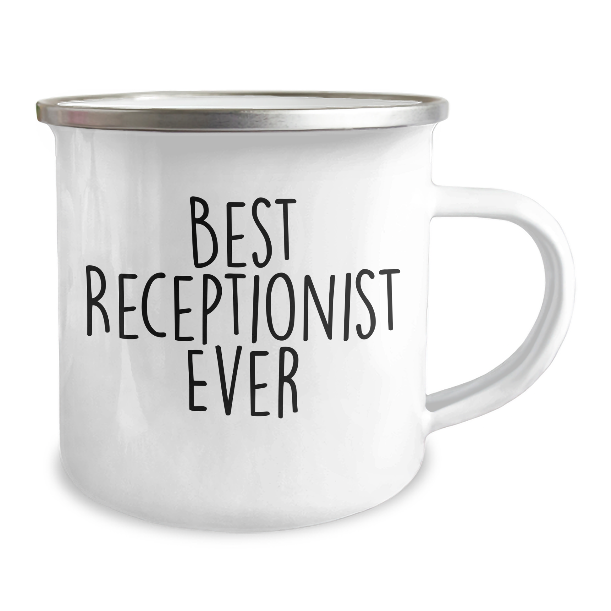 Funny Best Receptionist Ever Gifts from Friends for Graduation Unique Camping Mugs, 12 oz, Stainless Steel with Enamel Finish, Hand Wash Recommended - Image 2