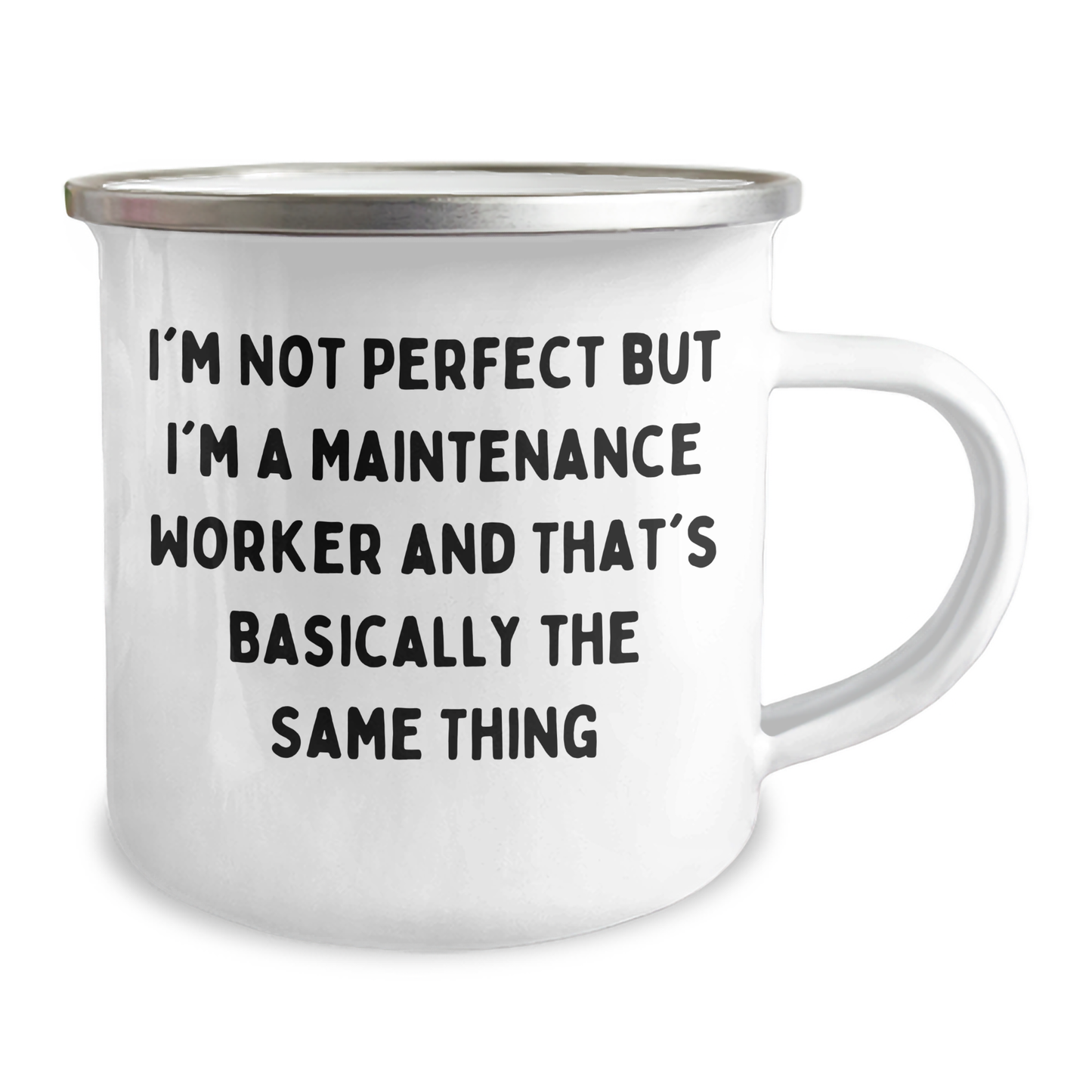 Maintenance Worker Gifts, Funny Camping Mug, Father's Day Unique Gifts from Friends, 'I'm Not Perfect But I'm A Maintenance Worker And That's Basically The Same Thing' Mugs for Men - Image 2