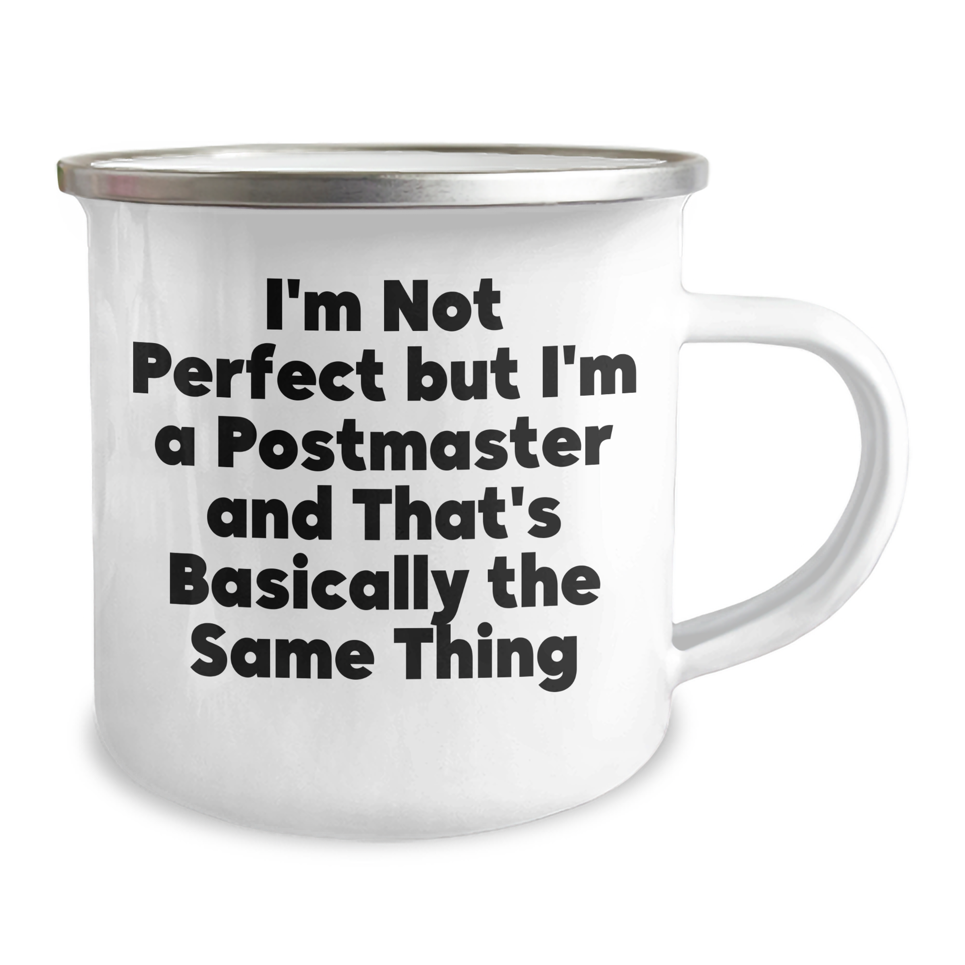 Funny Postmaster Gifts for Men, 'I'm Not Perfect But I'm A Postmaster' Camping Mug, Father's Day Unique Gifts from Family - Image 2