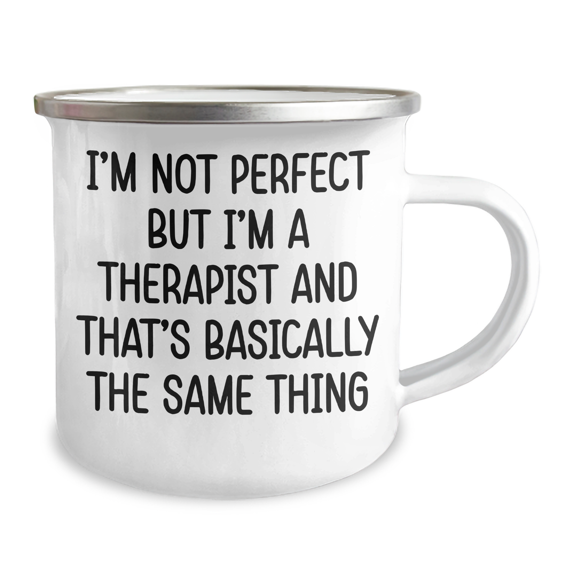 Funny Therapist Gifts from Coworkers to Friends - I'm Not Perfect Camping Mug for Graduation - Image 2