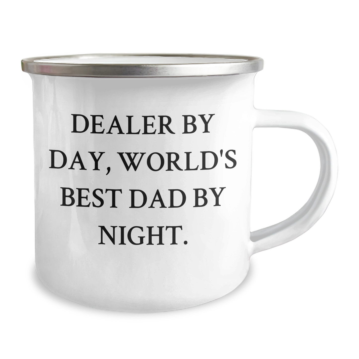 Funny Dealer Gifts, Camping Mug for Men - 'Dealer By Day, World's Best Dad By Night.' Quote - Image 2