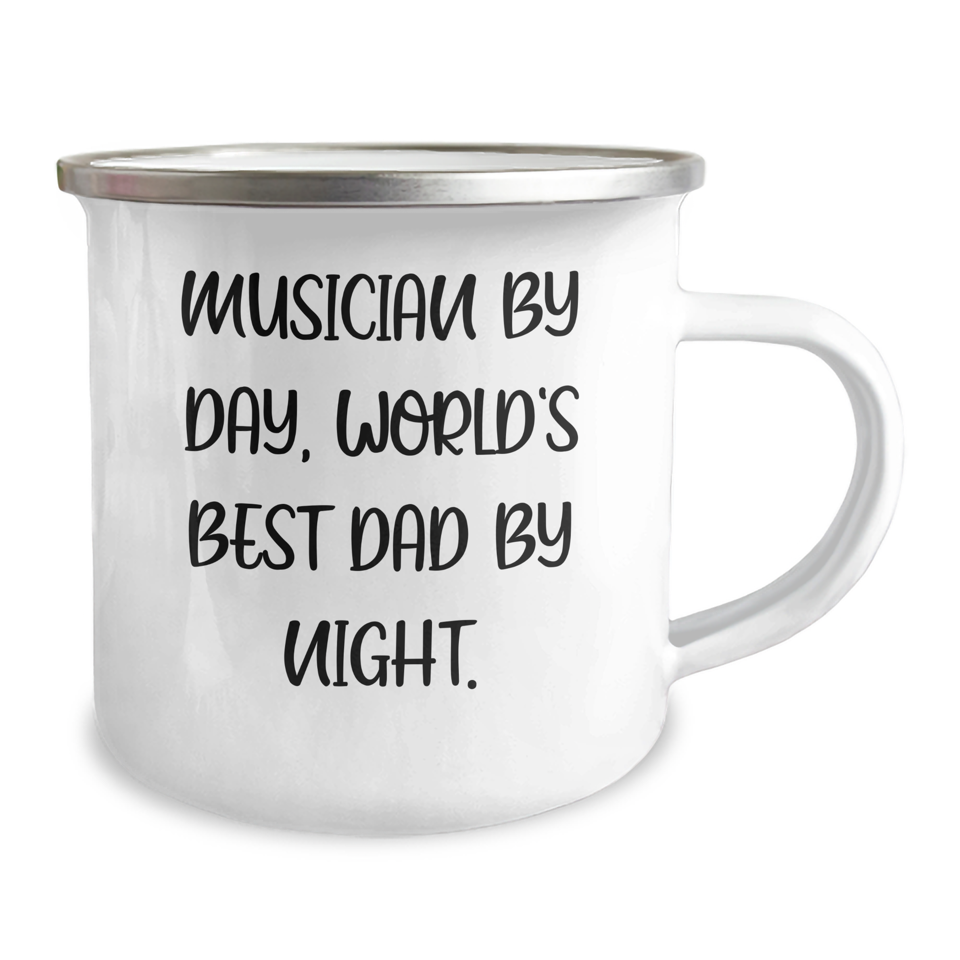 Musician Gifts from Dad - Funny Camping Mug, 12 oz Stainless Steel with Enamel Finish, Perfect for Musician By Day, World's Best Dad By Night Gifts on Father's Day - Image 2
