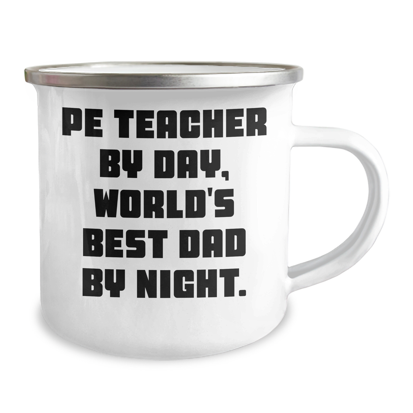 PE Teacher Gifts, Funny Camping Mug for Dad, 'Pe Teacher By Day, World's Best Dad By Night' - Gifts from Men, Unique Father's Day Unique Gifts for PE Teacher - Image 2