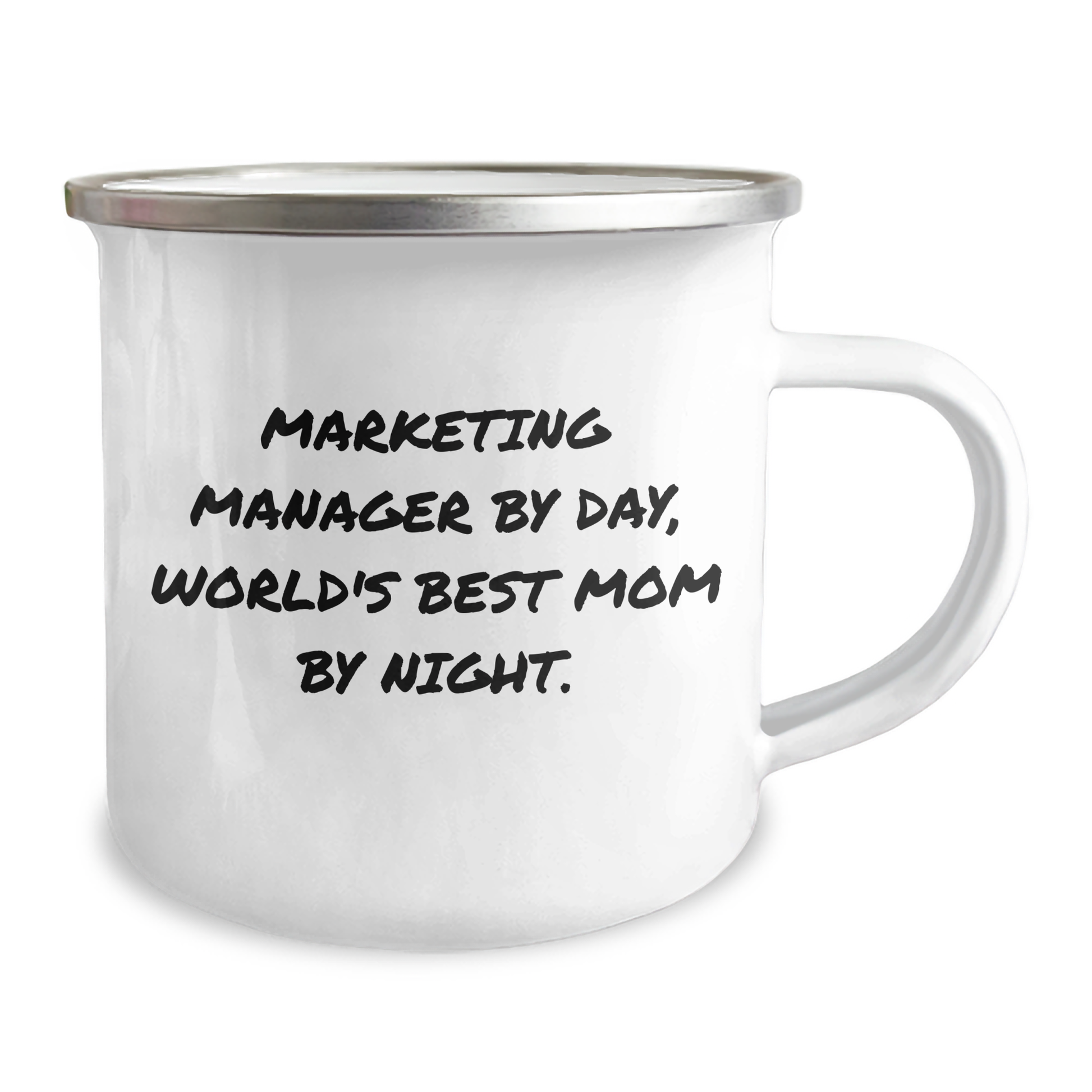 Marketing Manager Gifts, Camping Mug for Graduation, 'Marketing Manager By Day, World's Best Mom By Night.' Funny Quote, Gifts from Mom to Daughter, Marketing Manager Unique Gifts - Image 2