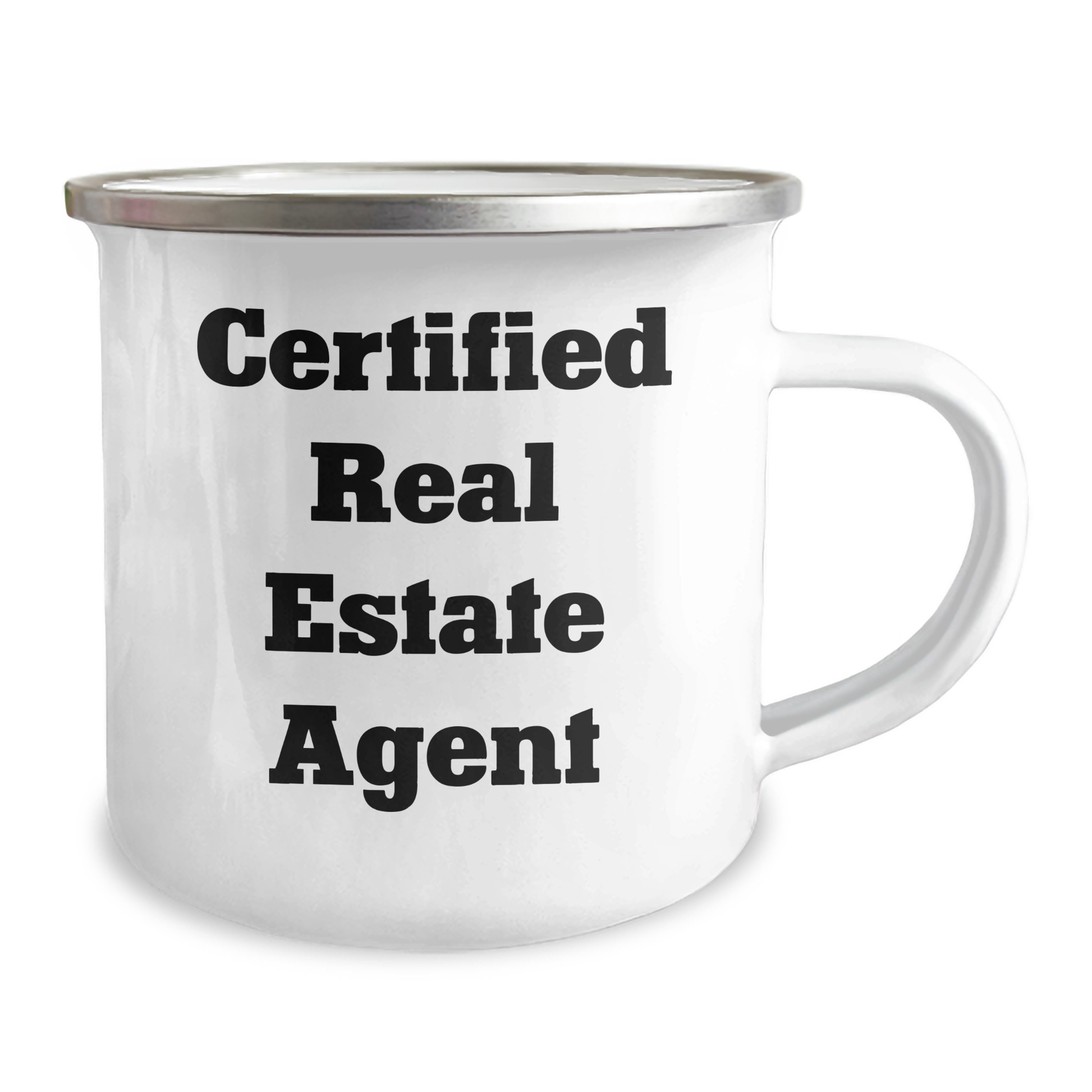 Funny Real Estate Agent Gifts from Friends for Men - Camping Mug for Graduation Celebrations, 'Certified Real Estate Agent' Quote - Image 2