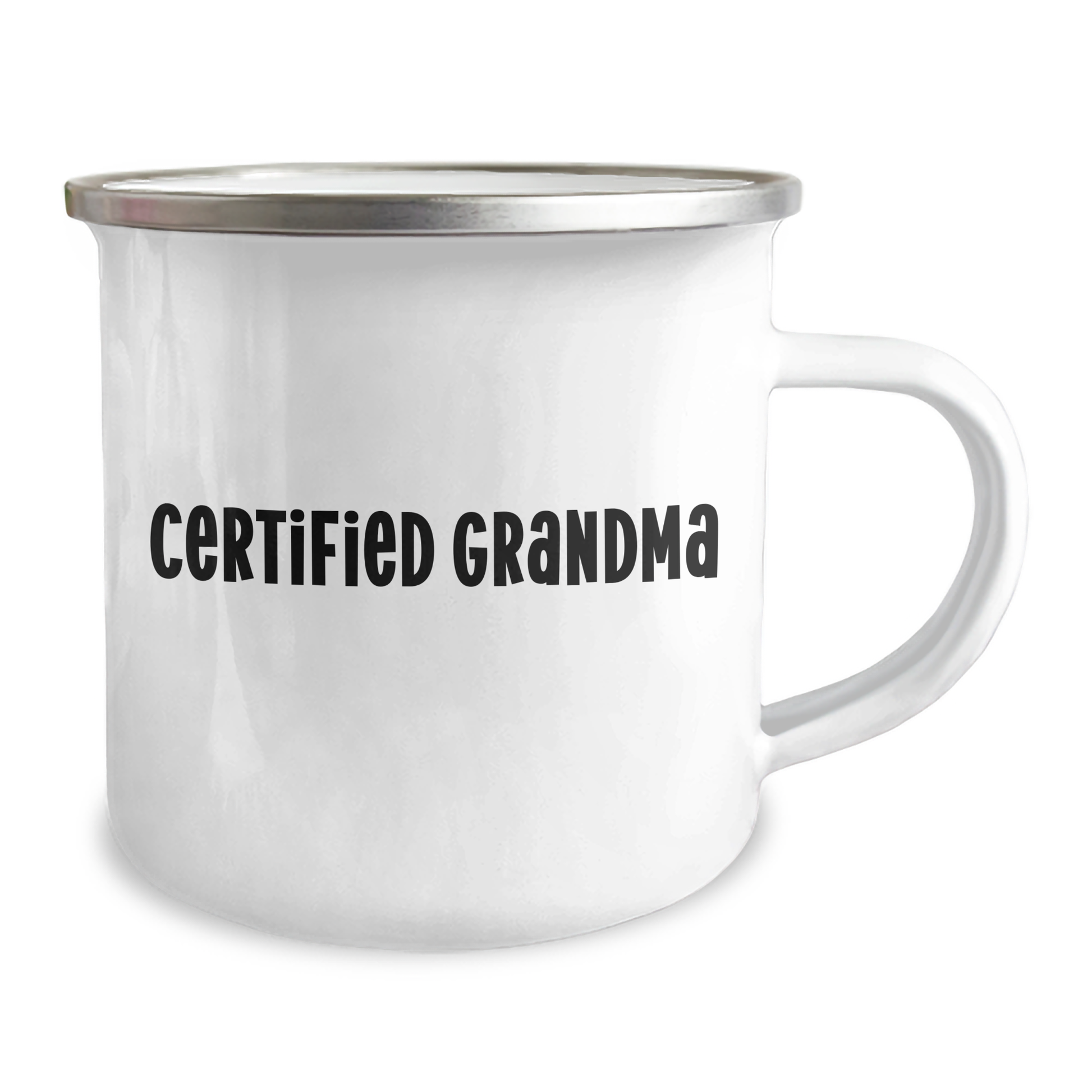 Funny Grandma Certified Gifts from Family for Graduation Camping Mug, 'Certified Grandma' Quote, 12 oz Stainless Steel with Enamel Finish - Image 2