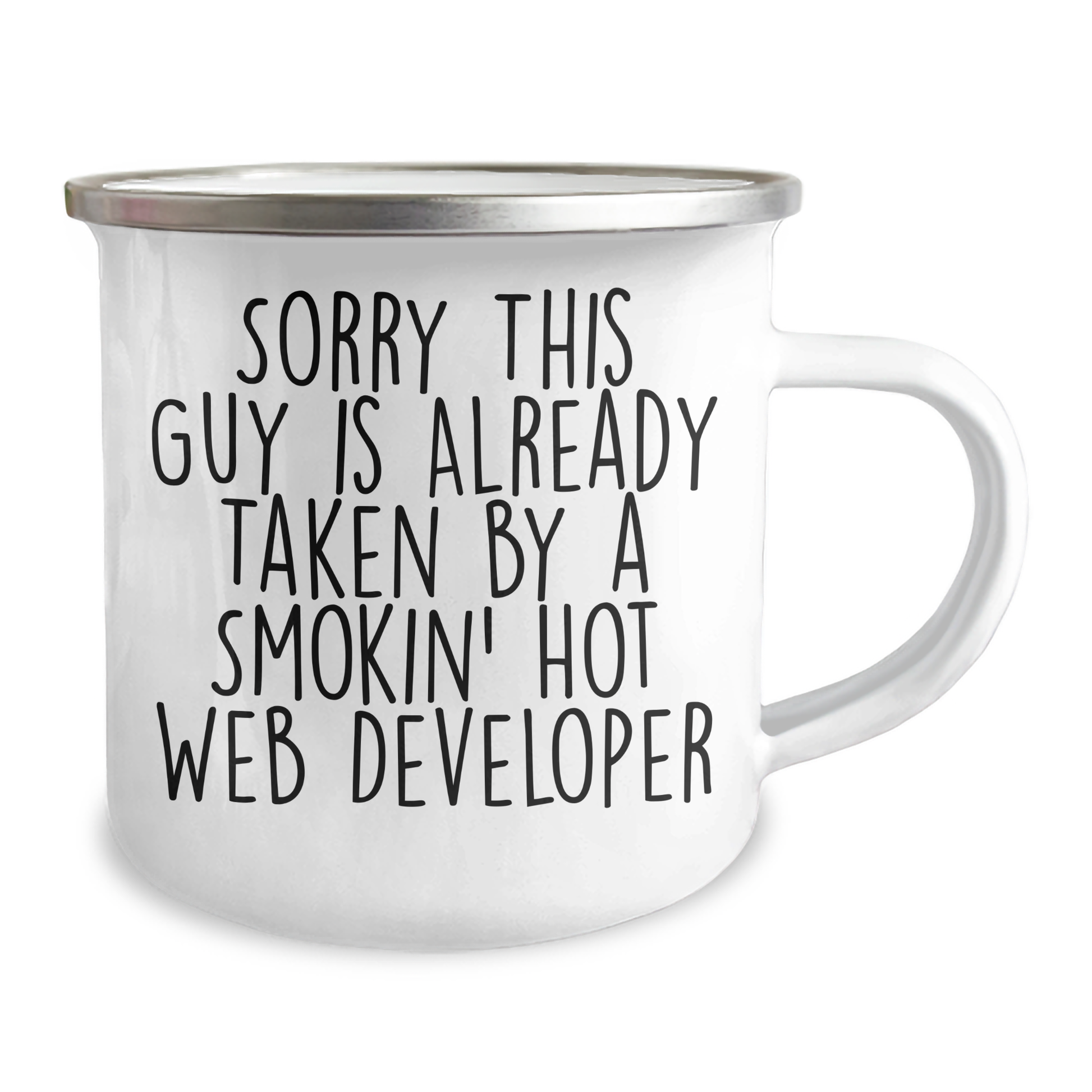 Funny Web Developer Gifts from Friends, Web Developers' Unique Camping Mug for Men, Sorry This Guy Is Already Taken Quote, Father's Day Unique - Image 2