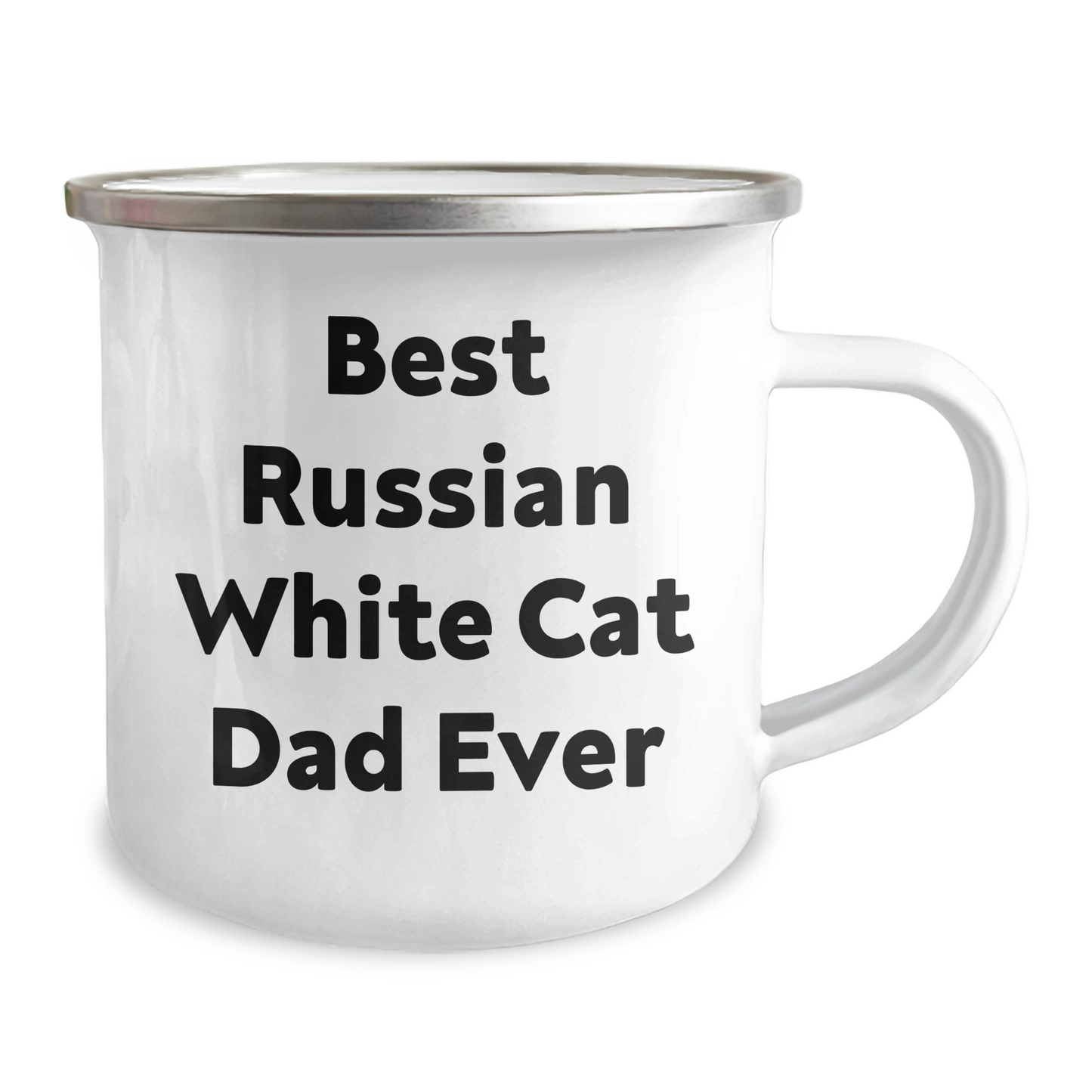 Funny Russian White Cat Dad Ever Gifts from Men to Russian White Cat Lovers for Father's Day Unique Camping Mugs - Image 2