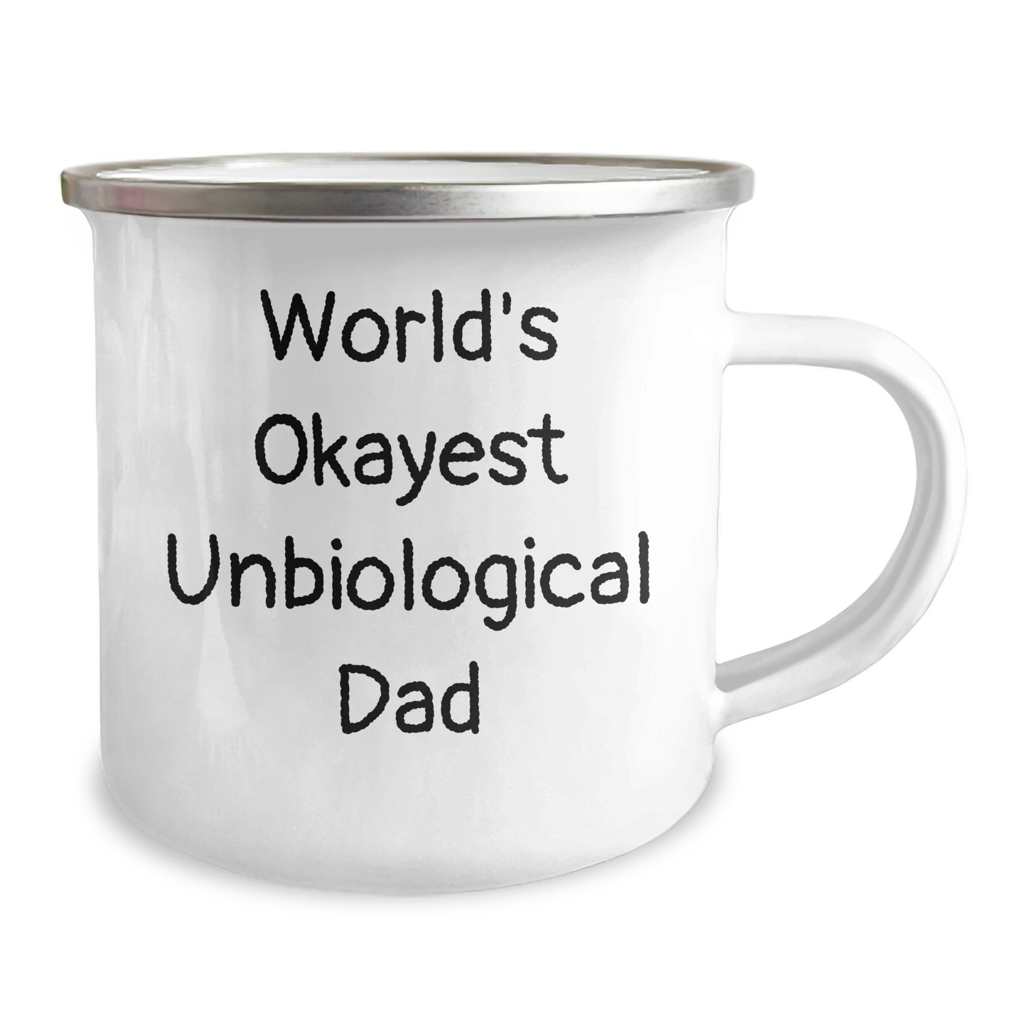 Funny Unbiological Dad Gifts from Friends - World's Okayest Unbiological Dad Camping Mug for Men, Unique Graduation Gift for Unbiological Dad - Image 2
