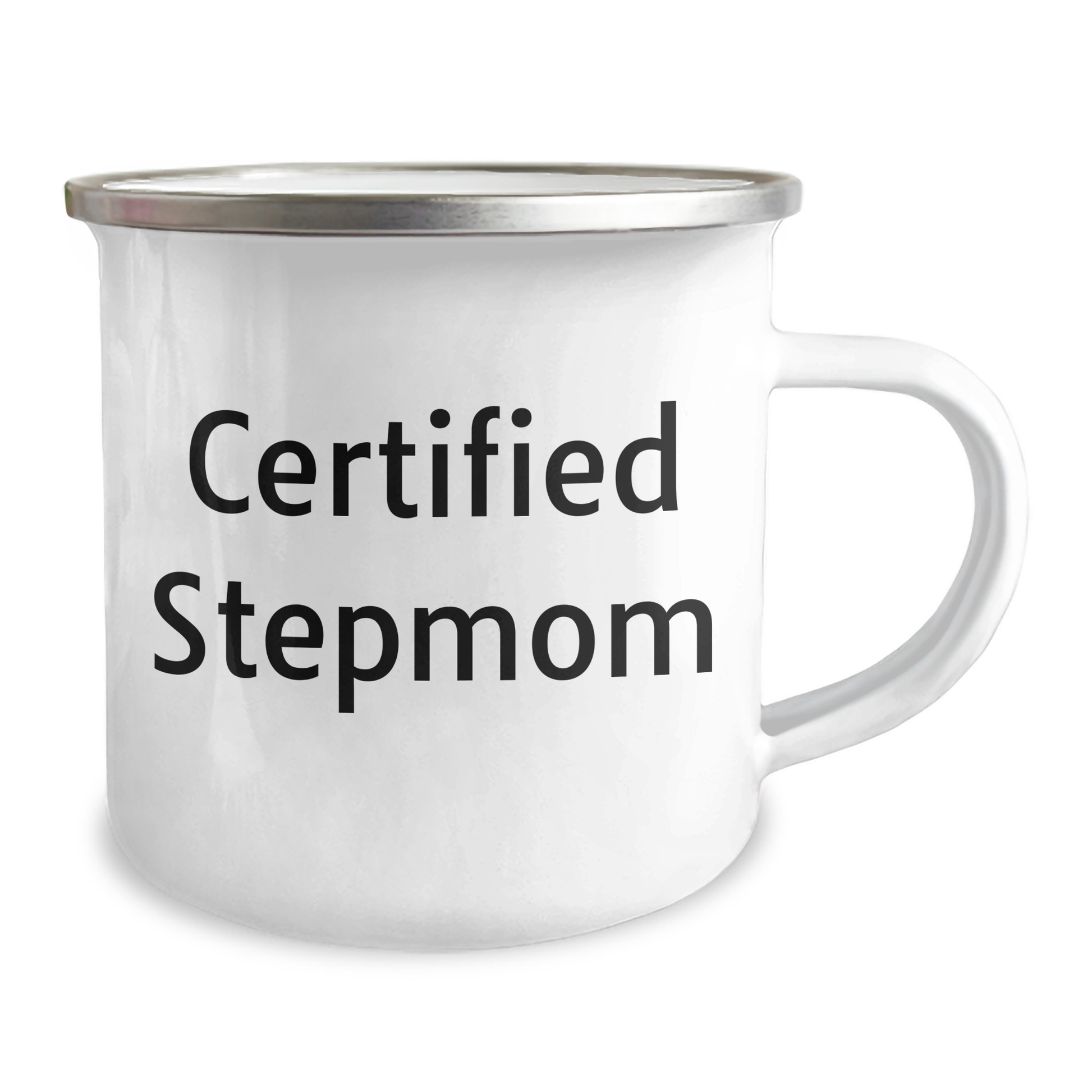 Funny Stepmom Gifts from Men for Graduation Unique Stepmom Camping Mugs - Certified Stepmom Quote, 12 oz Stainless Steel with Enamel Finish - Image 2