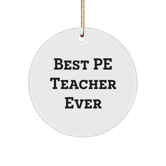 Gifts from Best Pe Teachers Ever for PE Teacher Christmas Circle Ornaments, Funny PE Teacher Quotes, Inspirational PE Teacher Gifts, Christmas Unique - Image 1