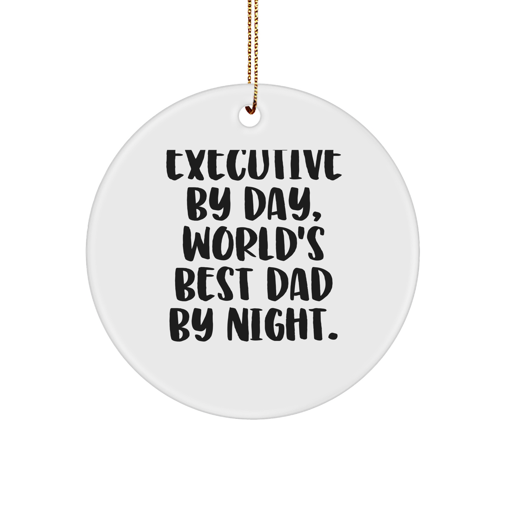 Executive Gifts from Men to Friends - World's Best Dad By Night Circle Ornament, Christmas Unique Gifts - Image 1
