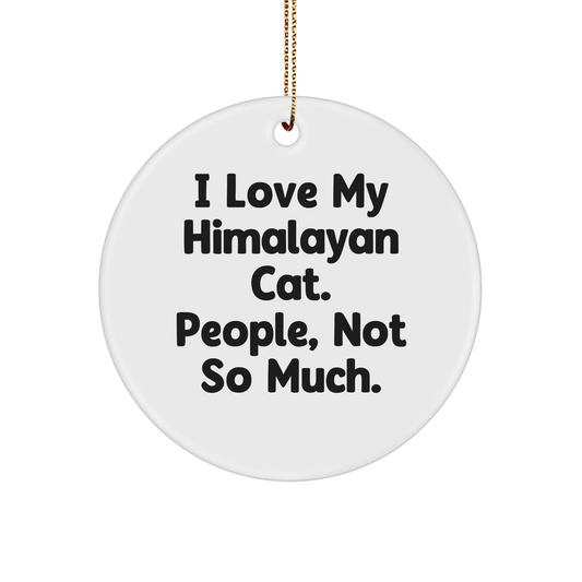 Himalayan Cat Lovers' Humorous Circle Ornament Gifts from Friends for Christmas - Image 1