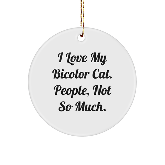 Funny Bicolor Cat Circle Ornaments Gifts from Family for Christmas - Image 1