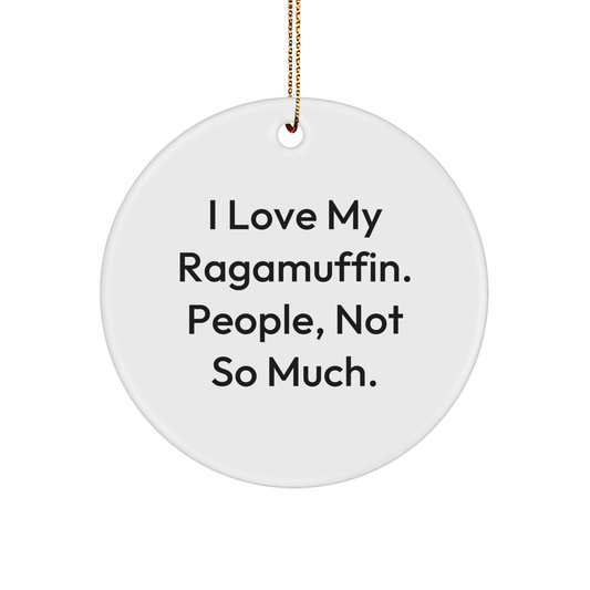 Ragamuffin Cat Circle Ornaments, Funny Gifts from Friends, Unique Christmas Circle Ornament for Cat Lovers, I Love My Ragamuffin, People Not So Much - Image 1