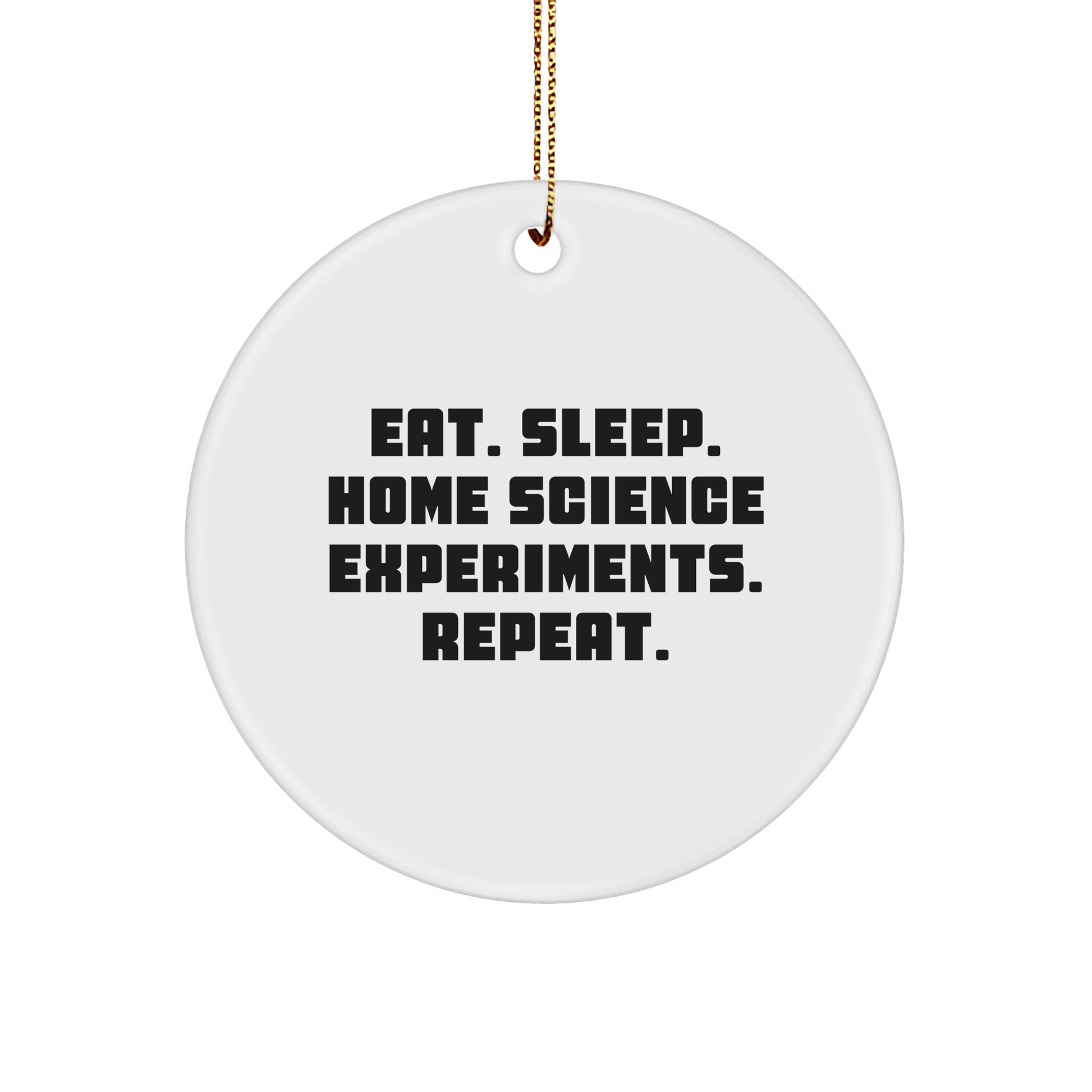 Home Science Experiments Gifts for Friends and Family - Eat. Sleep. Home Science Experiments. Repeat. - Christmas Circle Ornament - Image 1