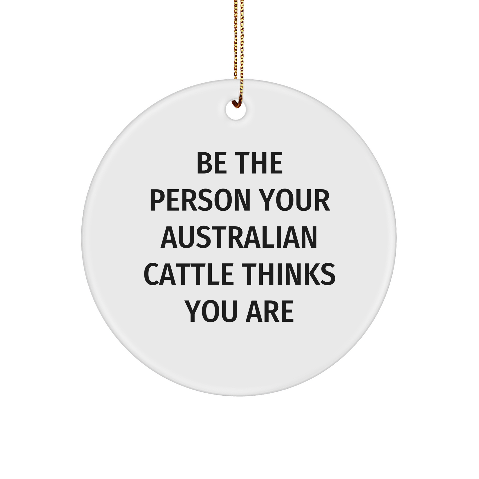 Australian Cattle Dog Christmas Unique Gifts from Family - Be The Person Your Australian Cattle Thinks You Are Circle Ornament, Inspirational Quote, Circle Ornament for Men, Women, Friends, Coworkers - Image 1