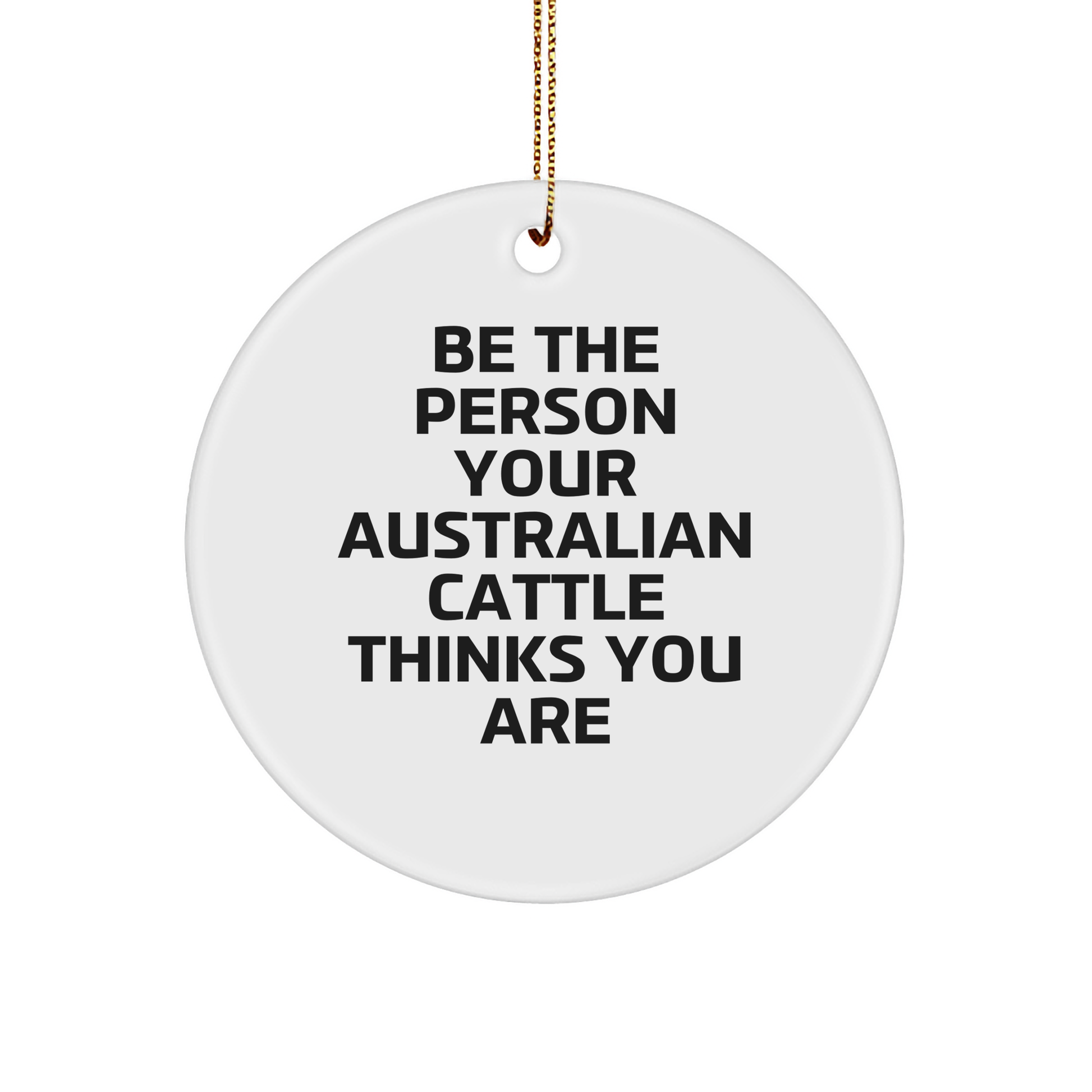 Funny Australian Cattle Dog Gifts for Men from Friends - Be The Person Your Australian Cattle Thinks You Are Circle Ornament for Christmas - Image 1