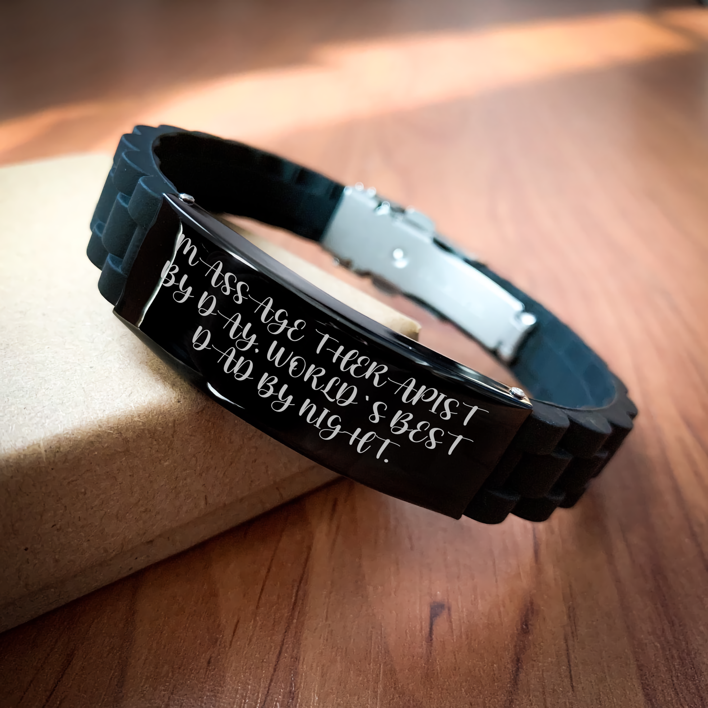 Massage Therapist Gifts for Men Funny Quote Glide lock Clasp Bracelet Father's Day Unique Gifts from Family - Image 2