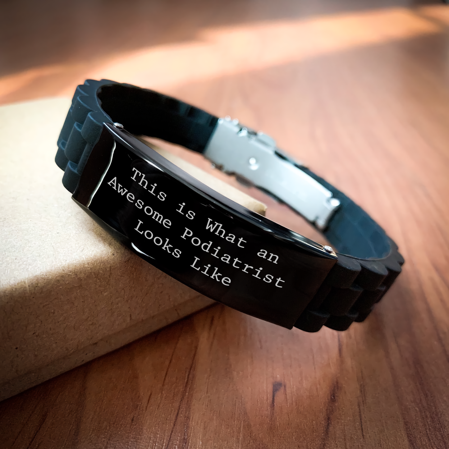 Podiatrist Gifts for Men - Funny Quote Glide lock Clasp Bracelet, Gifts from Friends for Father's Day - Image 2