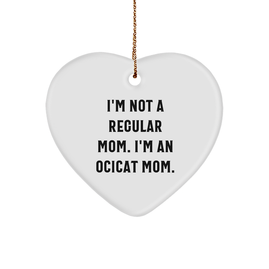 Ocicat Mom Gifts from Friends for Christmas Unique Heart Ornaments - Image 1
