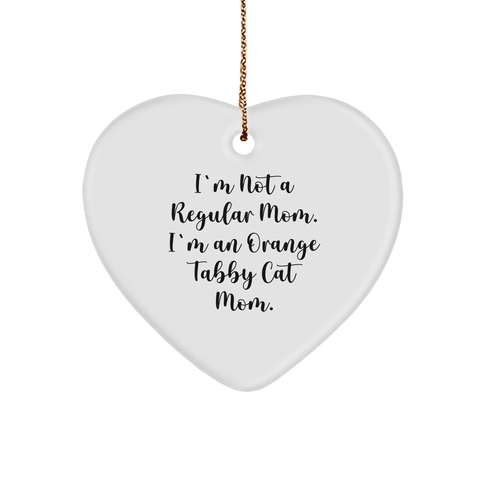 Orange Tabby Cat Mom Funny Heart Ornament Gifts from Friends Family for Christmas Unique Souvenirs - Image 1