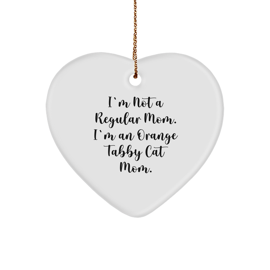 Orange Tabby Cat Mom Funny Heart Ornament Gifts from Friends Family for Christmas Unique Souvenirs - Image 1