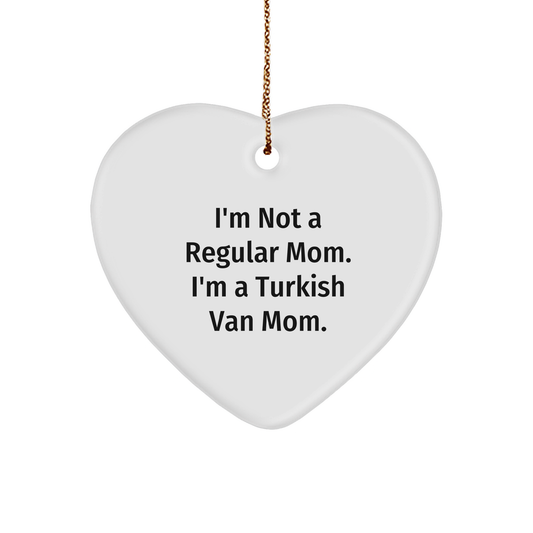 Turkish Van Cat Mom's Funny Heart Ornament Gifts from Mom to Turkish Van Cat Friends - Image 1