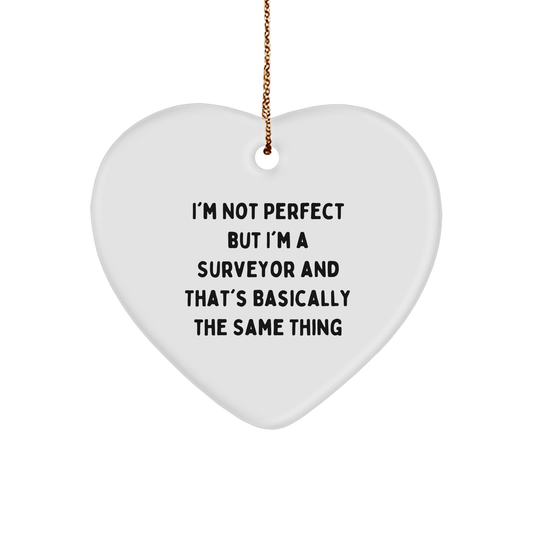 Funny Surveyor Gifts from Men to Friends - Heart Ornament for Christmas Unique Gifts - Image 1