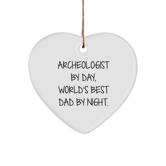 Archeologist Gifts by Day, Heart Ornament by Night, Christmas Unique Gifts for Archeologist, Men, or Women from Dad, Husband, or Sweetheart - Image 1