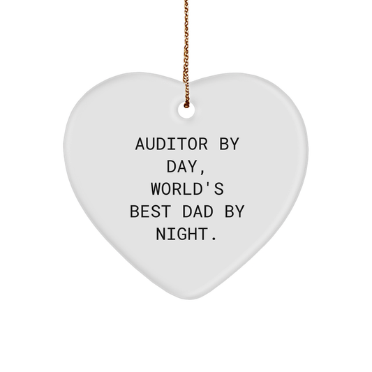 Auditor Gifts by Day, Funny Heart Ornament by Night, Christmas Unique Gifts from Dad - Image 1