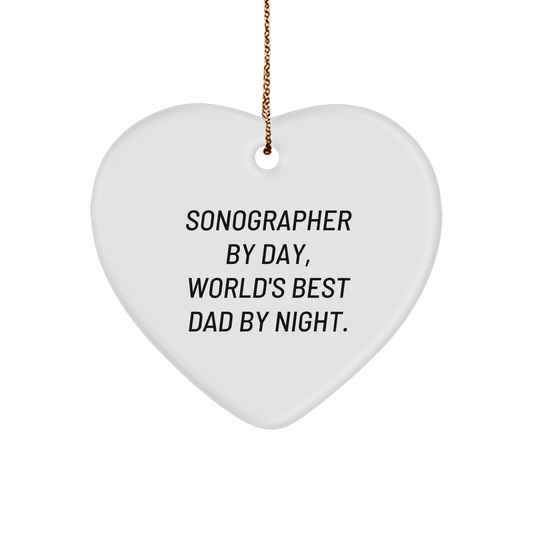 Sonographer Gifts from Friends - Heart Ornament with Funny Quote, Christmas Unique Gifts for Him - Image 1