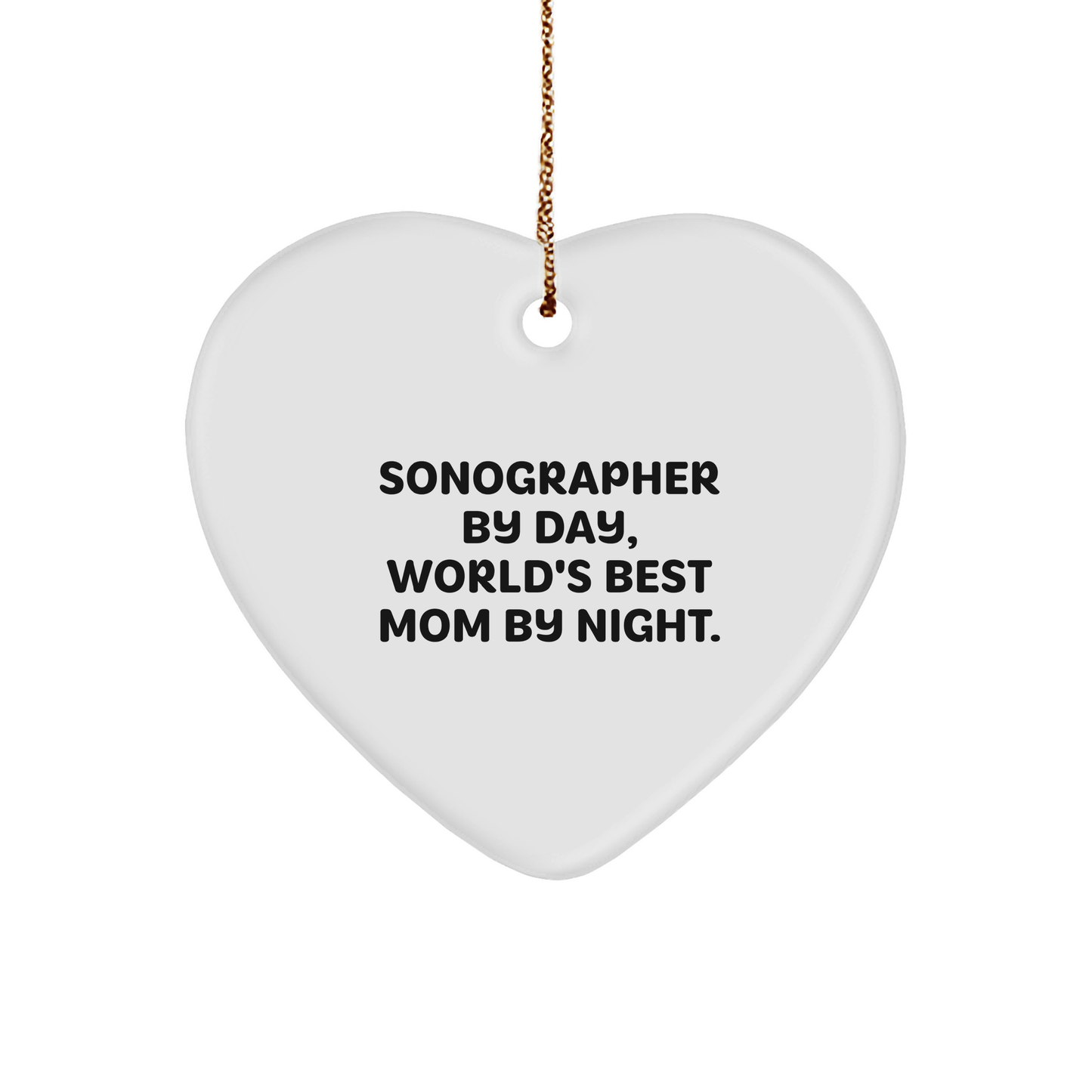 Sonographer Gifts from Mom, Heart Ornament for Sonographer By Day, Unique Christmas Unique Gifts for Family - Image 1