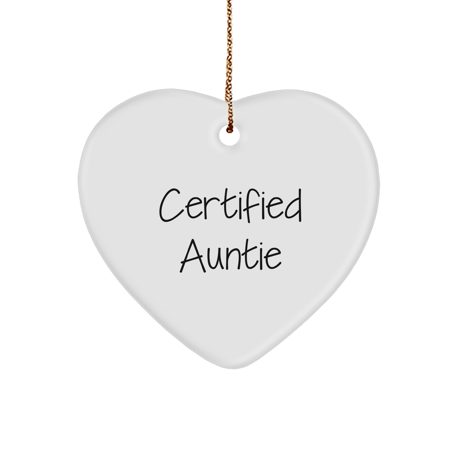 Certified Auntie Funny Heart Ornament Gifts from Family for Auntie - Christmas Unique Gifts - Image 1